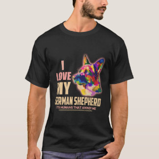 Camiseta 37 Eu amo meu pastor alemão São os humanos que abo