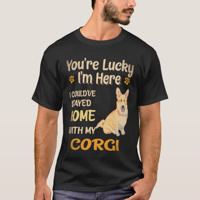 Camiseta 37 Eu Poderia Ter Ficado em Casa Com Corgi (Frente)