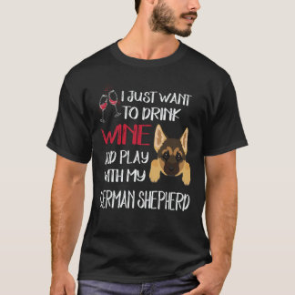 Camiseta 37 Só Quer Beber Vinho E Brincar Com Meu Alemão