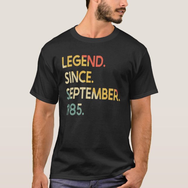 Camiseta 37 Years Old Legend Since September 1985 37th Birt (Frente)