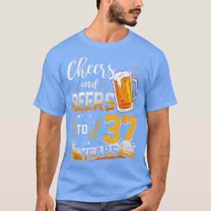 Camiseta 37th Birthday Cheers And Beers To 37 Years Born In