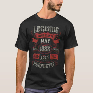 Camiseta 38ª Aniversário Legendas foram nasceres em maio de