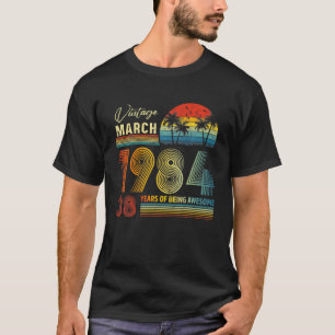 Camiseta 38º Aniversário Vintage Março De 1984 38 Anos
