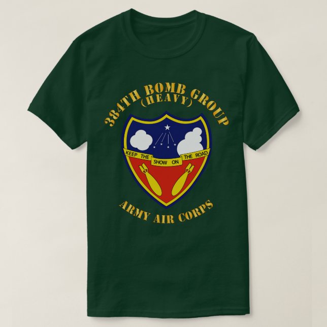 Camiseta 384.o grupo de bombas X (Frente do Design)
