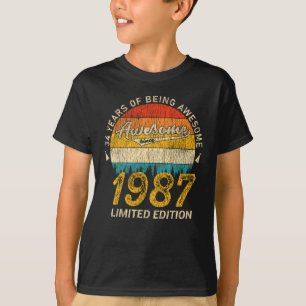 Camiseta 38 anos 1987 Retro Incrível 38º presente de aniver