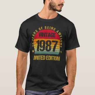 Camiseta 38 anos Trinta e oito 1987 38º aniversário