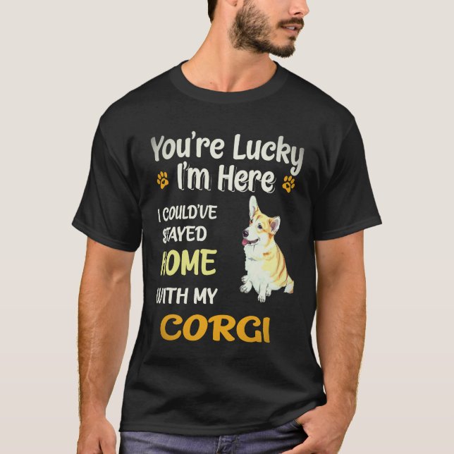 Camiseta 38 Eu Poderia Ter Ficado em Casa Com Corgi (Frente)