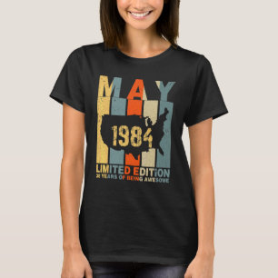 Camiseta 38th Birthday May 1984 38 Years Of Being Awesome