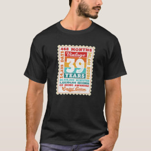 Camiseta 39º Aniversário, 39 Anos De Idade, Carimbo De Post