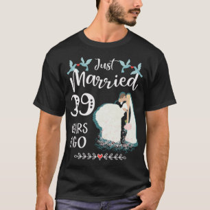 Camiseta 39º Aniversário de Casamento Acaba de Casar há 39 
