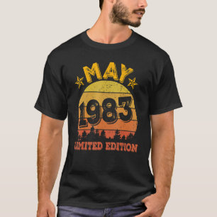 Camiseta 39º Aniversário Decoração Maio 1983 39 Anos