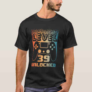 Camiseta 39º Aniversário Para Homens Nível 39 Jogador Desbl
