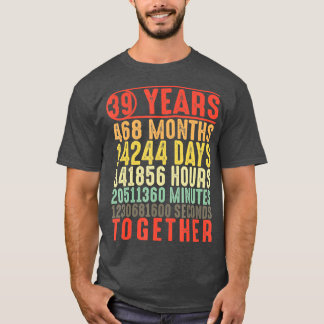 Camiseta 39 Anos 39 Aniversário de Casamento Oferece-Lhe Pr