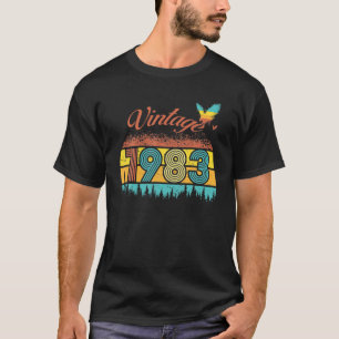 Camiseta 39 Anos Homens Vintage Retro 1983 39º Aniversário