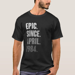 Camiseta 39 anos Vintage 1984 abril Aniversário 39º Deco