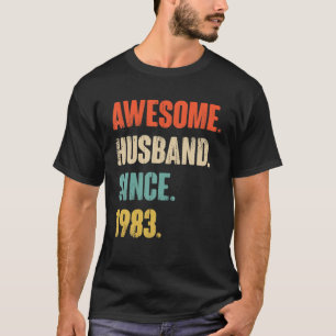 Camiseta 39 Wedding Aniversary Gift Him - Awesome Husband S