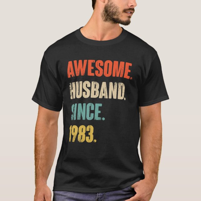 Camiseta 39 Wedding Aniversary Gift Him - Awesome Husband S (Frente)