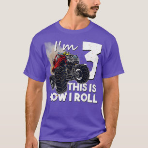 Camiseta 3.º Aniversário Monster Truck 3 Anos