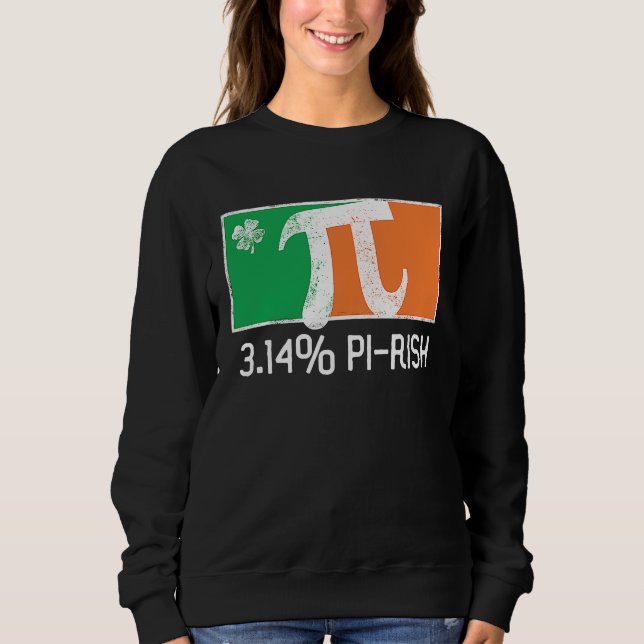 Camiseta 3 14 Pi Rish St Patrick's Day Irish Flag C Distres (Frente)