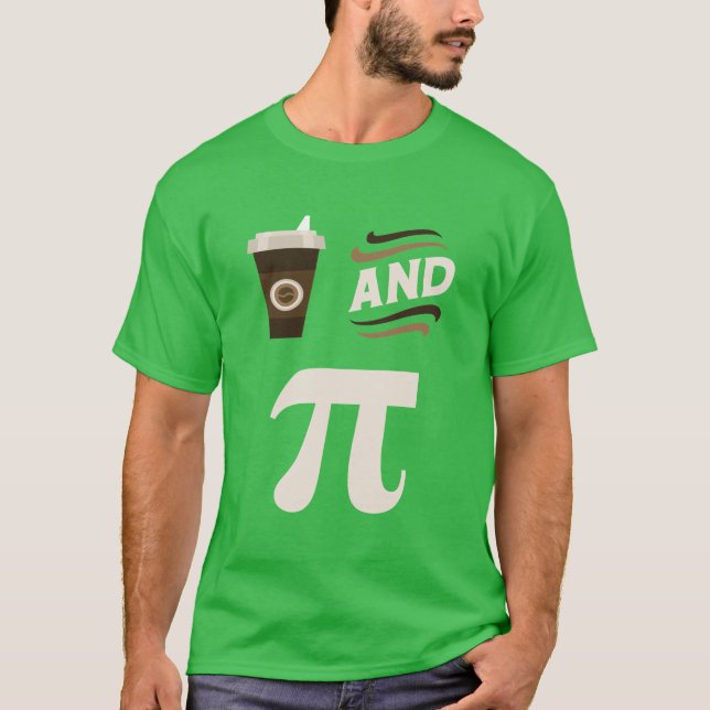 Camiseta 3.14 Piada De Matemática Engraçada Com Café E Pie  (Frente)