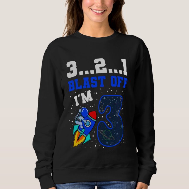 Camiseta 3..2..1 Explosão Sou 3 Aniversário do 3º Espaço (Frente)