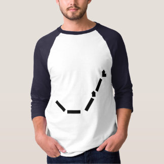 Camiseta 3/4 de Raglan básico branco/real da Capa