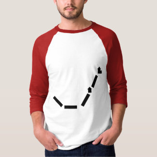 Camiseta 3/4 de Raglan básico branco/vermelho da Capa