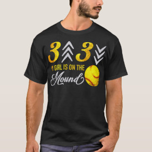 Camiseta 3 a 3, minha garota está no monte de softball eng