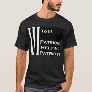 Camiseta 3 a 3 patriotas que ajudam sem fronteira preto dos