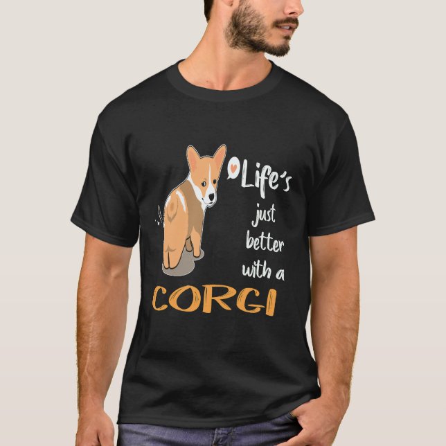 Camiseta 3 A Vida é Melhor Com Um Corgi (Frente)