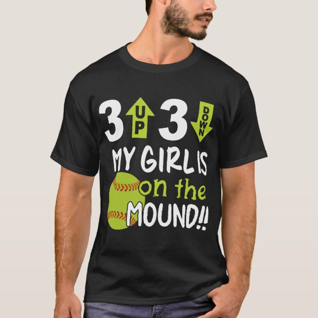 Camiseta 3 acima de 3 para baixo minha menina estão no (Frente)