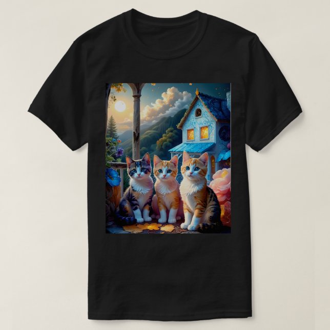 Camiseta 3 Adorable Artist designed Kittens (Frente do Design)