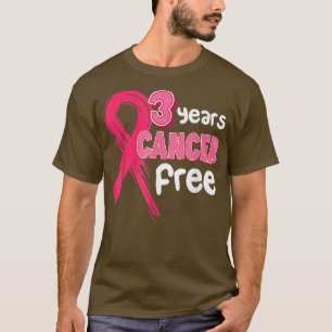 Camiseta 3 anos de Cancer de mama rosa isento de Cancer mam