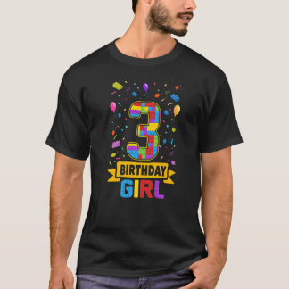 Camiseta 3 Anos De Idade, Blocos De Edifício, aniversário d