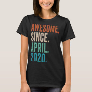 Camiseta 3 anos de idade incrível desde abril de 2020 anive