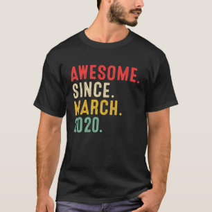 Camiseta 3 Anos De Idade Incrível Desde Março De 2020 anive