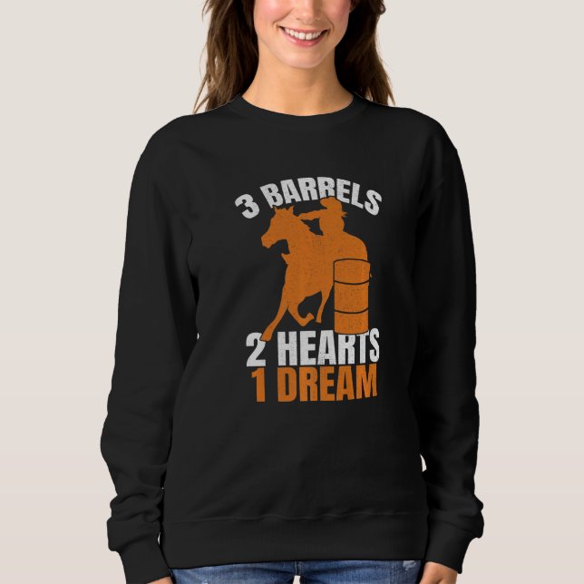 Camiseta 3 Barrels 2 Hearts 1 Dream Barrel Race Horse Barre (Frente)