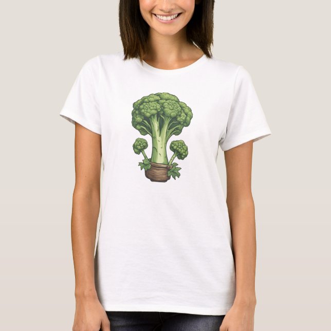 Camiseta 3 brócolis, brócolis, vegetais, jardim (Frente)