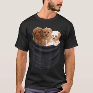 Camiseta 3 Cachorro De Poodle No Bolso Engraçado Presente P