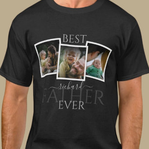 Camiseta 3 Colagem de Fotos Papai Família Memorável Dia dos