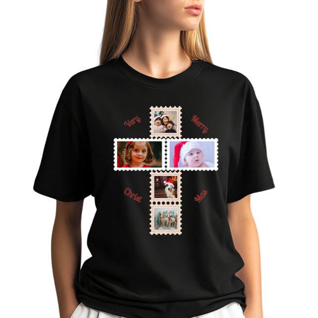 Camiseta 3 Custom Phots Christmas Cross Matching  (Criador carregado)