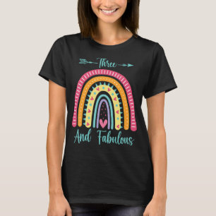 Camiseta 3 E Fabulosas aniversário de 3 anos 3 Anos Meninas