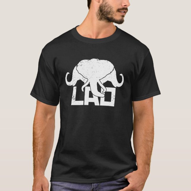 Camiseta 3 Elefante LAO Original Reino de Laos Fla (Frente)
