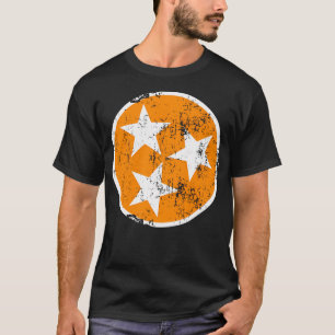 Camiseta 3 Estrelas Tn Laranja E Ruas Brancas Do Tennessee