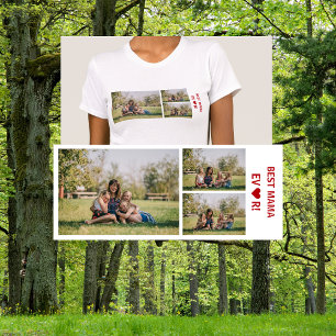 Camiseta 3 Fotografias do Melhor Dia de as mães de Colagem