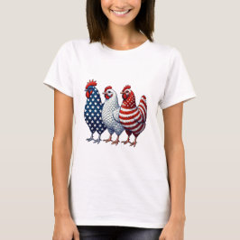 Camiseta 3 Galinhas Patrióticas
