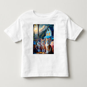 Camiseta 3 Gatinhos Adoráveis Projetados por Artista