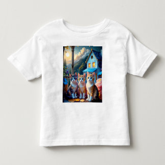 Camiseta 3 Gatinhos Adoráveis Projetados por Artista