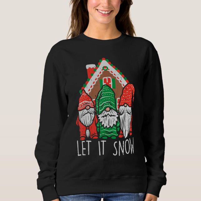 Camiseta 3 Gnomes Let It Snow Gingerbread House Christmas G (Frente)