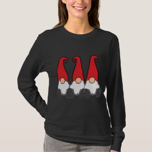 Camiseta 3 Gnomos Nórdicos Tomte de inverno Nisse Red Hats
